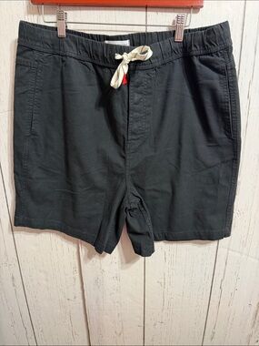 Topo Designs Black Drawstring Shorts with Cream Cord